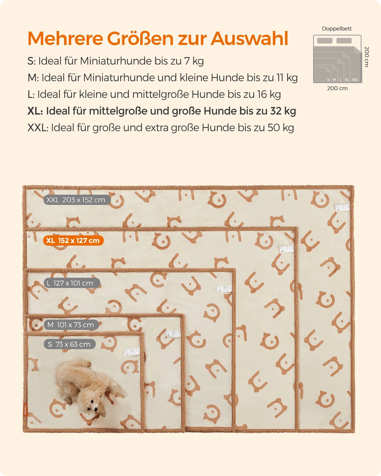 Wasserdichte Hundedecke | Weiche, rutschfeste Schutzdecke für Sofa, Auto & Boden