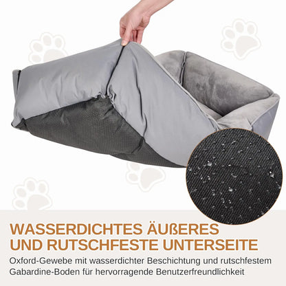 4-in-1 Hundesofa-Bett | Wandelbares Hundebett mit abnehmbarem Bezug – wasserdicht & waschbar