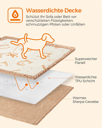 Wasserdichte Hundedecke | Weiche, rutschfeste Schutzdecke für Sofa, Auto & Boden