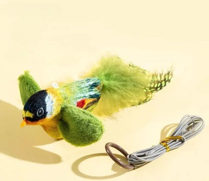 Interaktives Vogelspielzeug für Katzen mit Federn & Sound | Catnip Duft Spielzeug