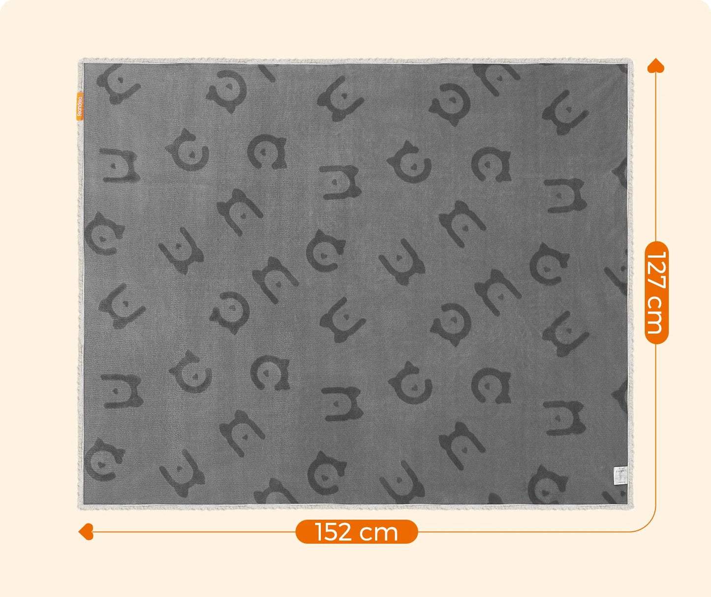 Wasserdichte Fleece-Haustierdecke XL (152×127 cm) | Weiche, waschbare Schutzdecke für Sofa, Auto & Bett