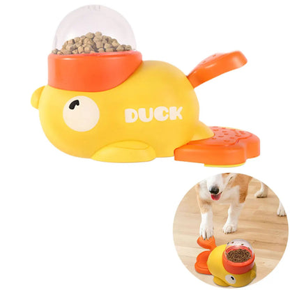 Interaktives Futterspielzeug „Ente“ | Intelligentes Leckerli-Ausgabespiel für Hunde & Katzen